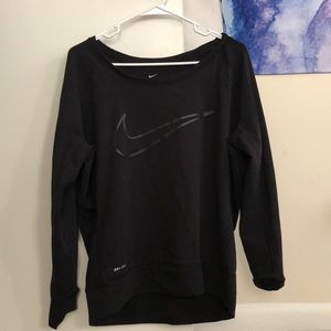 Black Nike Dri-fit wide neck crew